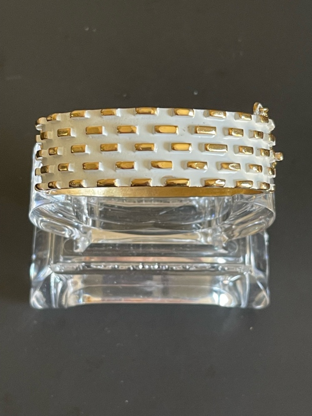 Vintage Napier Color enamel and Gold tone Hinged Bangle Bracelet.